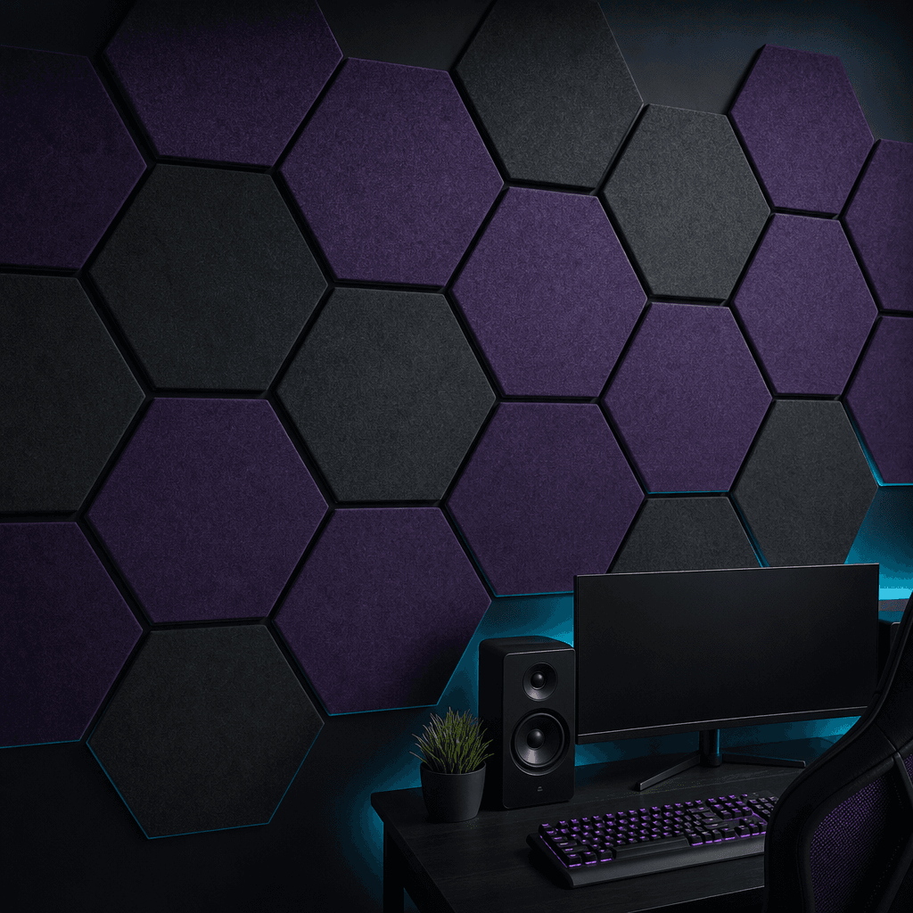 Hexagon Acoustic Felt Tiles — Looks like wall art, works like treatment.